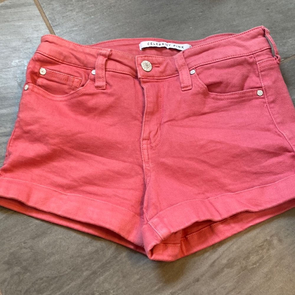 Celebrity pink size 1 coral denim shorts